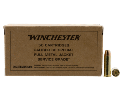 Winchester Service Grade Handgun Rounds .38 SPL 50-Rounds 130 Grain FMJ