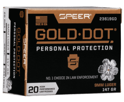 Speer Gold Dot Personal Protection Ammo 9mm 20-Rounds 147 Grain Hollow Point