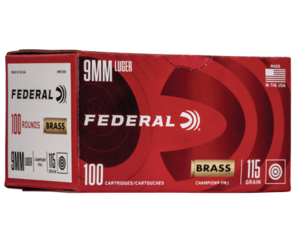 Federal Champion Training Handgun Ammo 9mm 100-Rounds 115 Grain FMJ