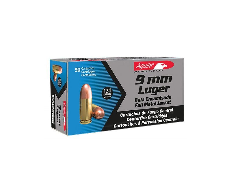 Aguila-Centerfire-Handgun-1E092110-640420003061.jpg_1.jpg Aguila Ammunition 9mm 124gr FMJ 50rd - Image 1