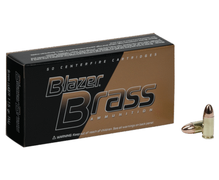 CCI Ammunition Blazer Brass Brass 9mm 115 Grain 100-Rounds FMJ