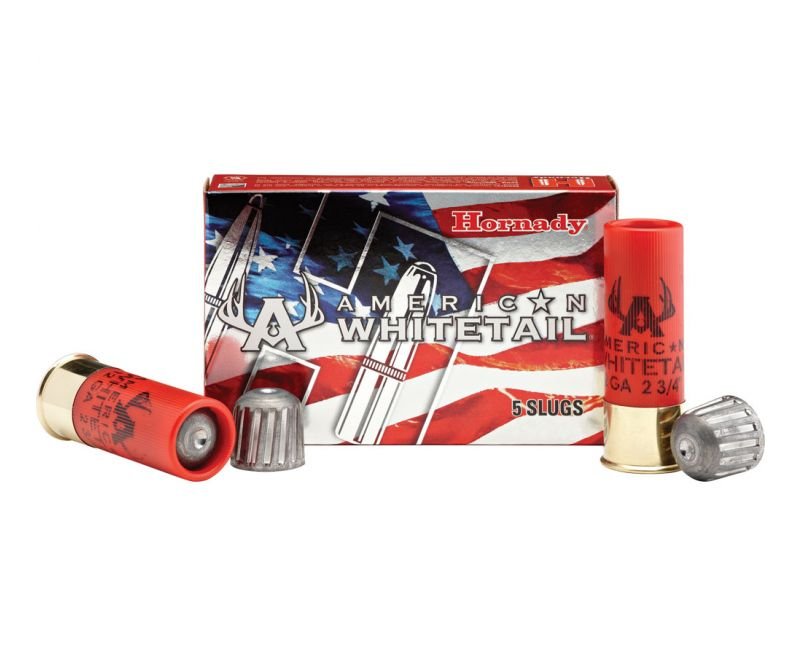 Hornady-American-Whitetail-86234-090255862348.jpg_1.jpg Hornady American Whitetail 12 Gauge 5-Round Box Slug Shot 2.75" - Image 1