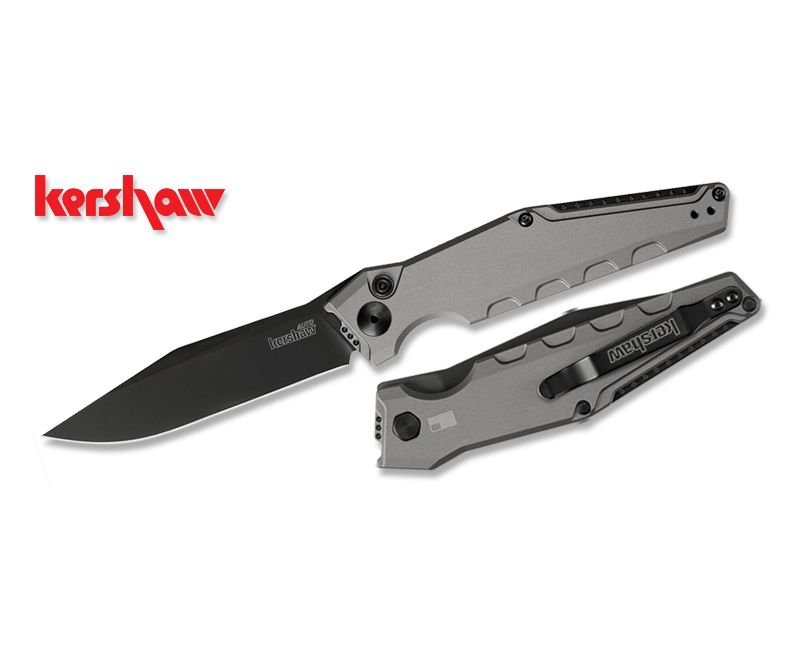 Kershaw-Launch-Knife-7900GRYBLK-087171048574.jpg.jpg Kershaw Launch 7 Automatic Knife Gray Handle - 3.7" Plain Clip-Point Blade - Image 1