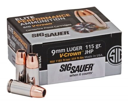 Sig Sauer Elite V-Crown Jacketed Hollow Point 9mm 115grain 50rds