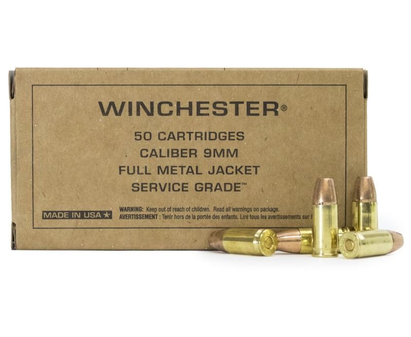 Winchester-Service-Grade-Full-Metal-Jacket-Flat-Nose-115-Grain-SG9W-020892225190.jpg.jpg Winchester Service Grade Full Metal Jacket 115 Grain Brass 9mm 50Rds - Image 1