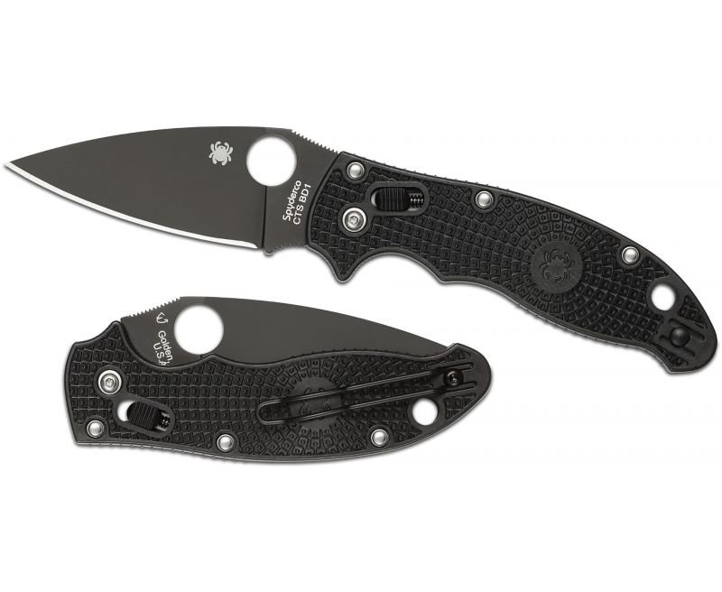 c101pbbk2.jpg Spyderco Manix 2 Lightweight Folding Knife - 3.37" Plain Drop Point Blade - Image 1