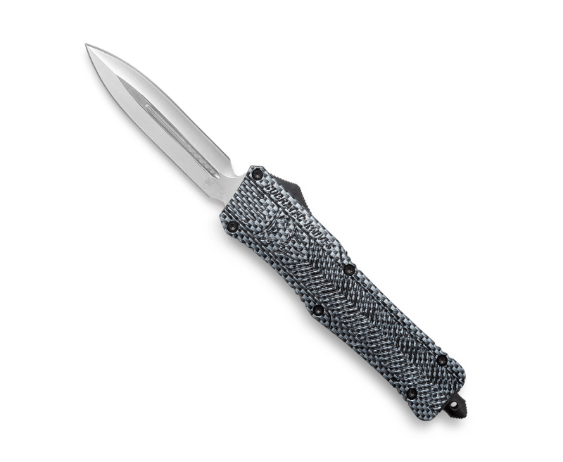 cobctk1ldagns.png CobraTec CTK-1 Carbon Fiber OTF Knife - 3.75" Plain Dagger Blade with Nylon Sheath - Image 1