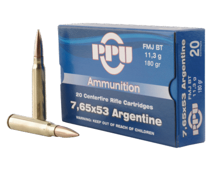PPU Metric Rifle Brass 7.65 X 53 180-Grain 20-Rounds SP